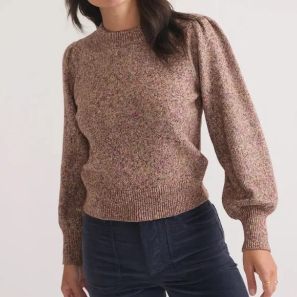 NWOT Marine Layer Women’s Alma Blouson Puff Sleeve Sweater Autumn Multi Small - Picture 14 of 14